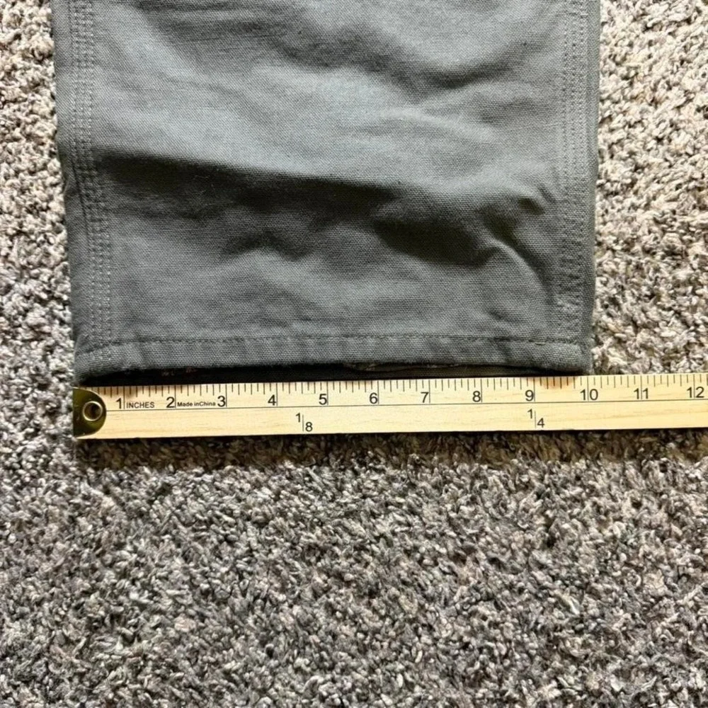 Carhartt Canvas Plaid Lined Dungaree Utility Pants‎ Gray Size 44x32 B111 MOS